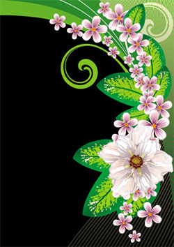  Цветы вектор, бабочки, узоры, орнамент, листья