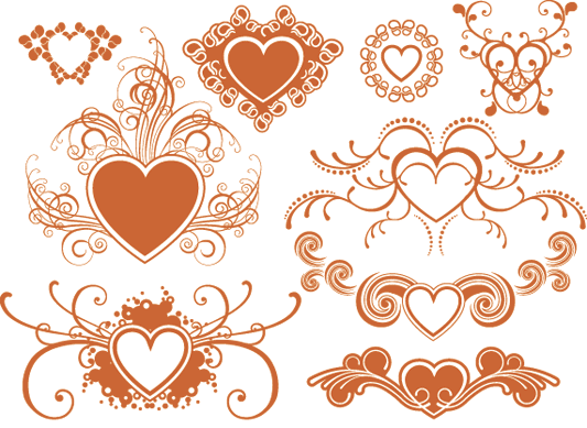 клипарт свадьба, свадебные сердечк, флористика, heart, сердце